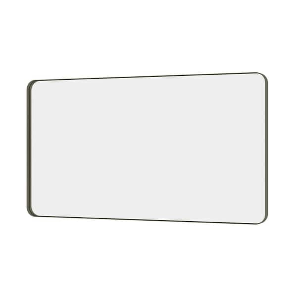 Klajowp 72 in. W x 40 in. H Super Big Rectangular Framed Wall Mounted Bathroom Vanity Mirror in Brushed Bronze