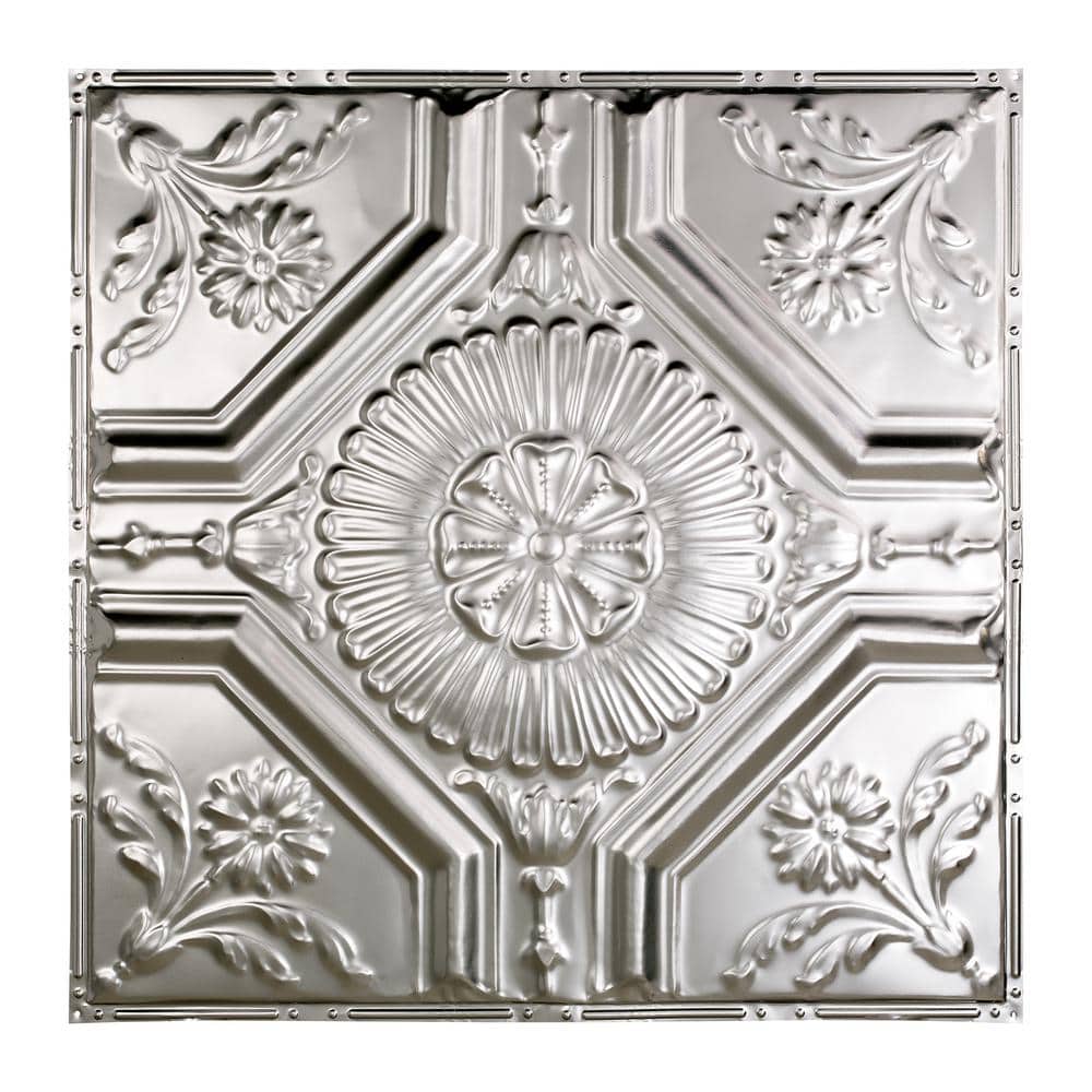 Great Lakes Tin Rochester ft. x ft. Nail-Up Tin Ceiling Tile in Clear  (Case of 5) T5804 The Home Depot