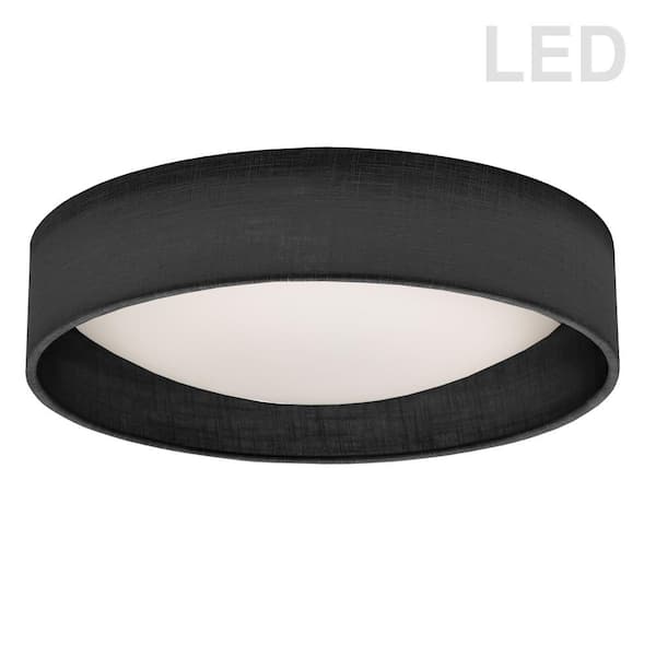 Dainolite 15 in. 22-Watt Black and Clear LED Flush Mount
