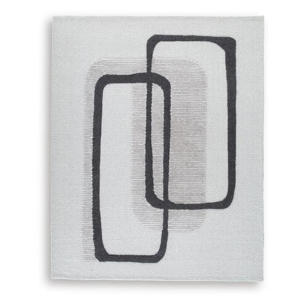 Davis 8 x 10 Charcoal-Ivory Abstract Taupe Wool Accents Large Area Rug