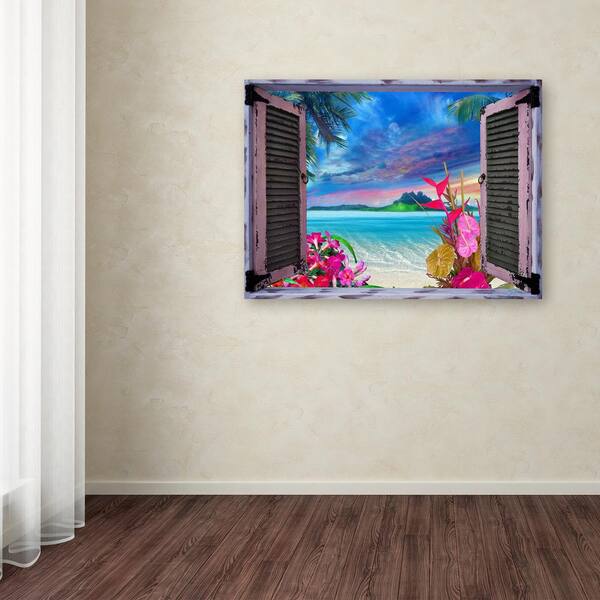 48 X 72 Multi Color Wood Canvas Paradise Screen 48 X 72 Multi Color Wood Canvas Paradise Screen