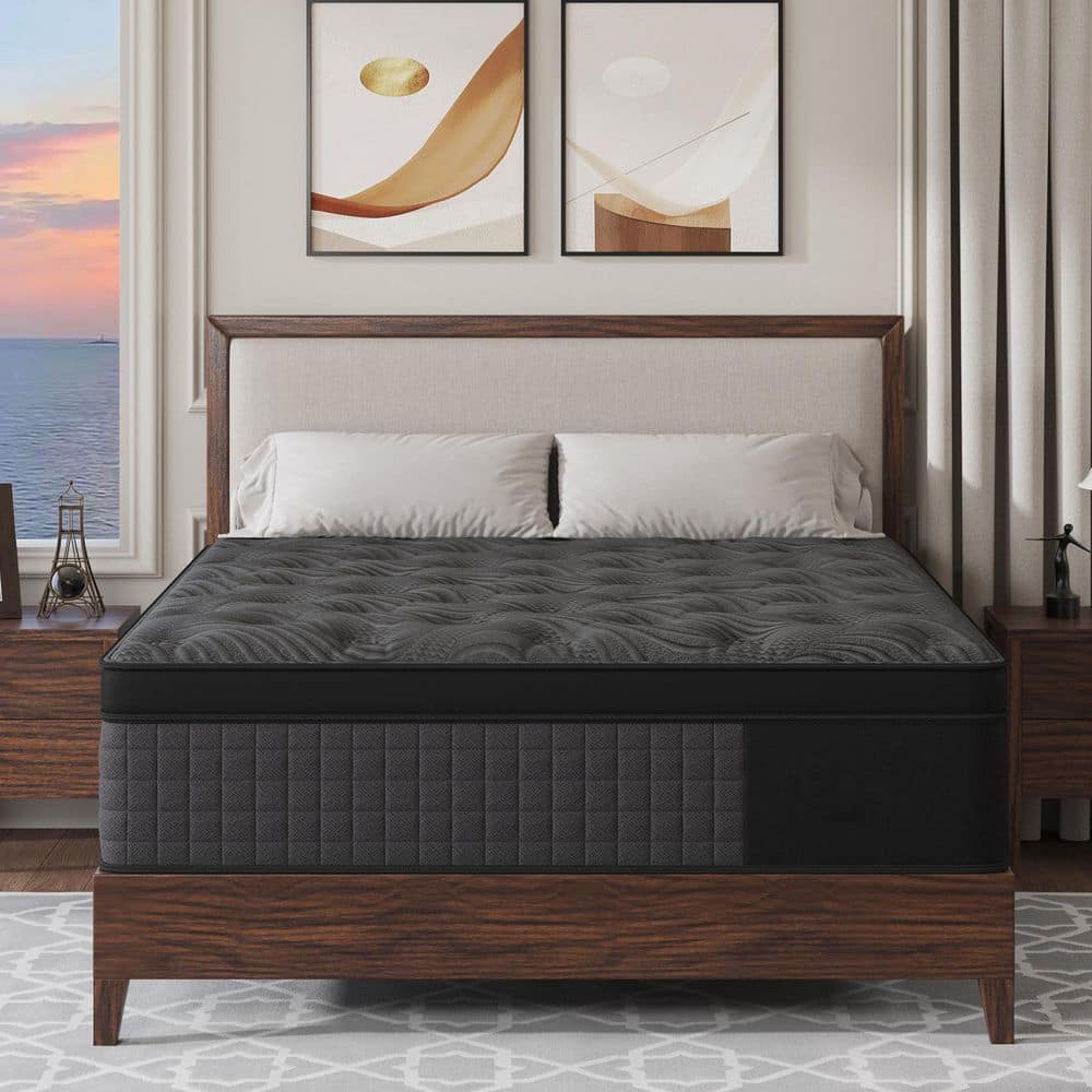LuckyLotus Twin Medium Firm Hybrid Memory Foam 12 in. Euro Top