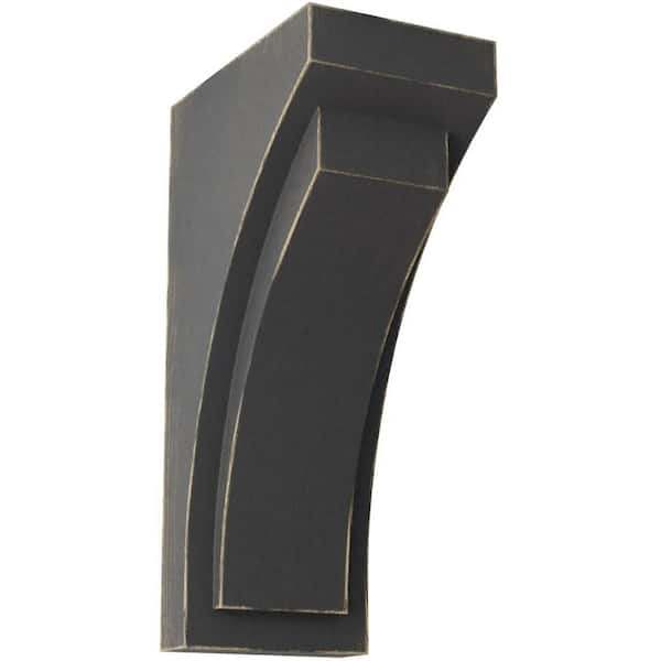Ekena Millwork 5-1/2 in. x 14 in. x 7-3/4 in. Black Jumbo Felix Wood Vintage Decor Corbel