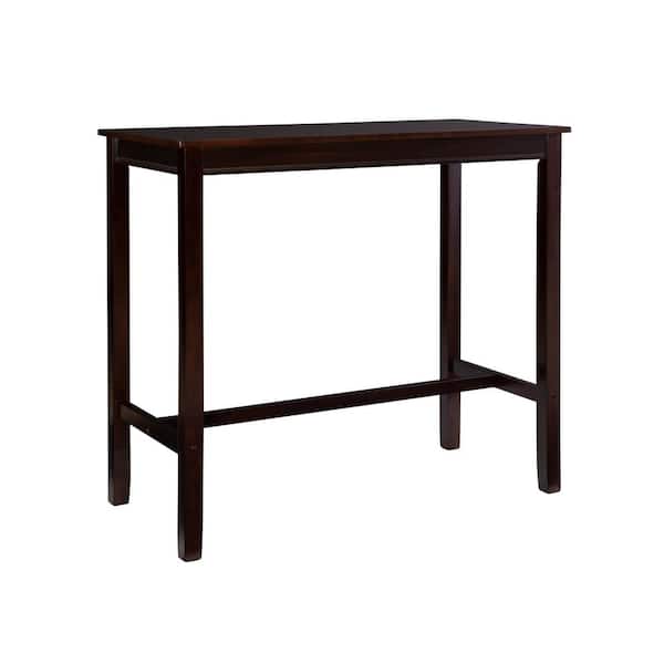 Linon Home Decor Concord Walnut Finish 47.25" x 23.75" x 42"H Bar Height Pub Table