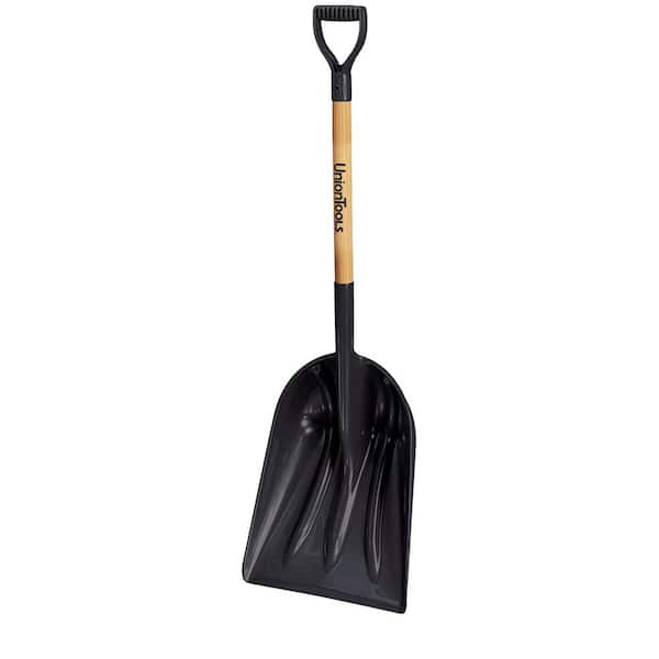 Union Tools 21.61 in. Wood Handle and Plastic Blade D-Grip Snow Shovel Scoop