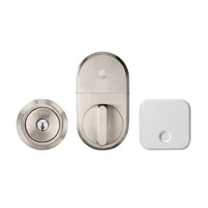 Wi-Fi Smart Lock Silver Single Cylinder Deadbolt with Traditional Exterior Keyway
