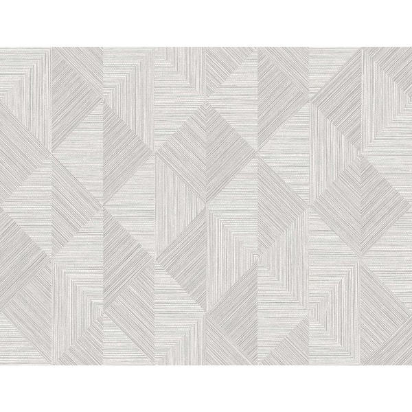 Seabrook Designs 60.75 sq. ft. Dove Diamond Inlay Embossed Vinyl Unpasted Wallpaper Roll
