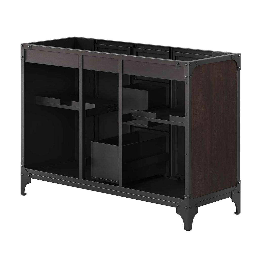 Steamforge 47" Black Walnut Double Bathroom Vanity Cabinet