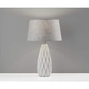 22.5 in. White Standard Light Bulb Bedside Table Lamp