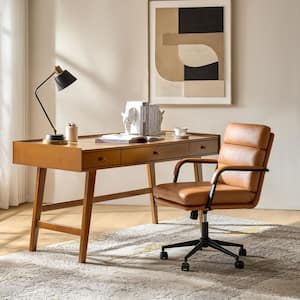 SAUDER East Adara 54.016 in. Cascade Oak Computer Desk with Flip