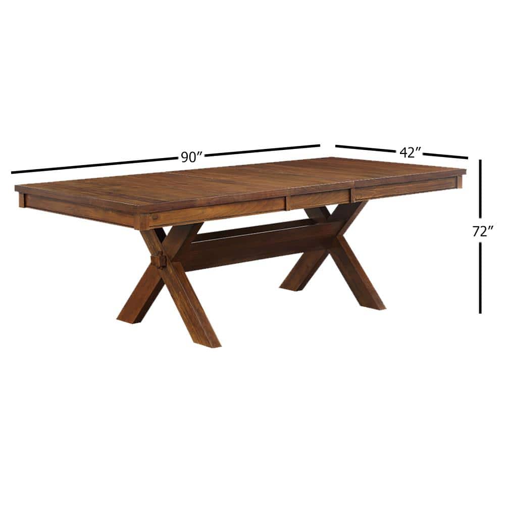 Apollo Walnut Distressed Oak Dining Table with Butterfly Leaf
