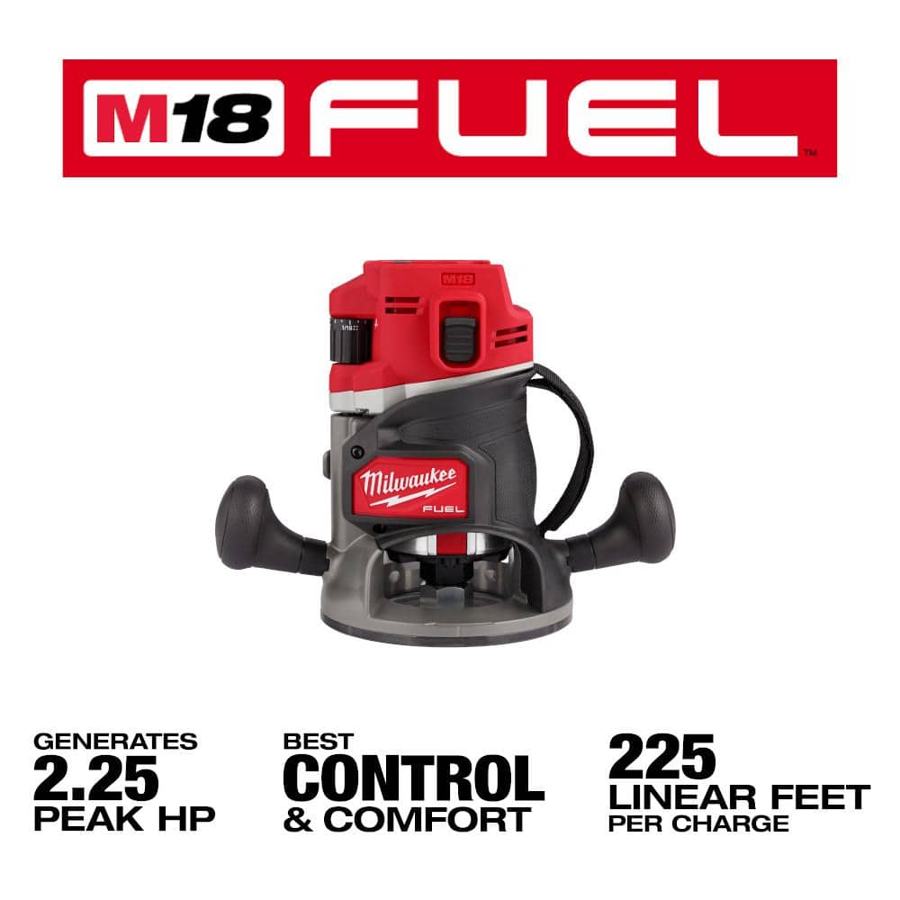 Milwaukee M18 FUEL 18V Lithium Ion Cordless Brushless 1/2 in. Router Tool Only - Image 3