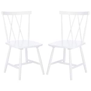 Tayten White 17 in. Wood Dining Chair Set of 2