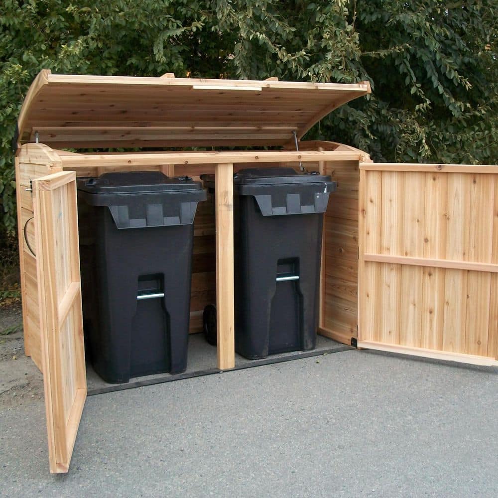 6 ft. Cedar Wood Outdoor Waste Management Storage Shed