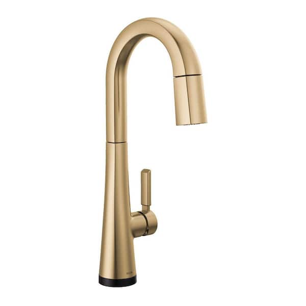 Delta Monrovia Gold Touch2O with Touchless Technology Single Handle Bar Faucet in Lumicoat Champagne Bronze