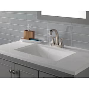 Stryke 4 in. Centerset 2-Handle Bathroom Faucet with Metal Drain Assembly in Stainless