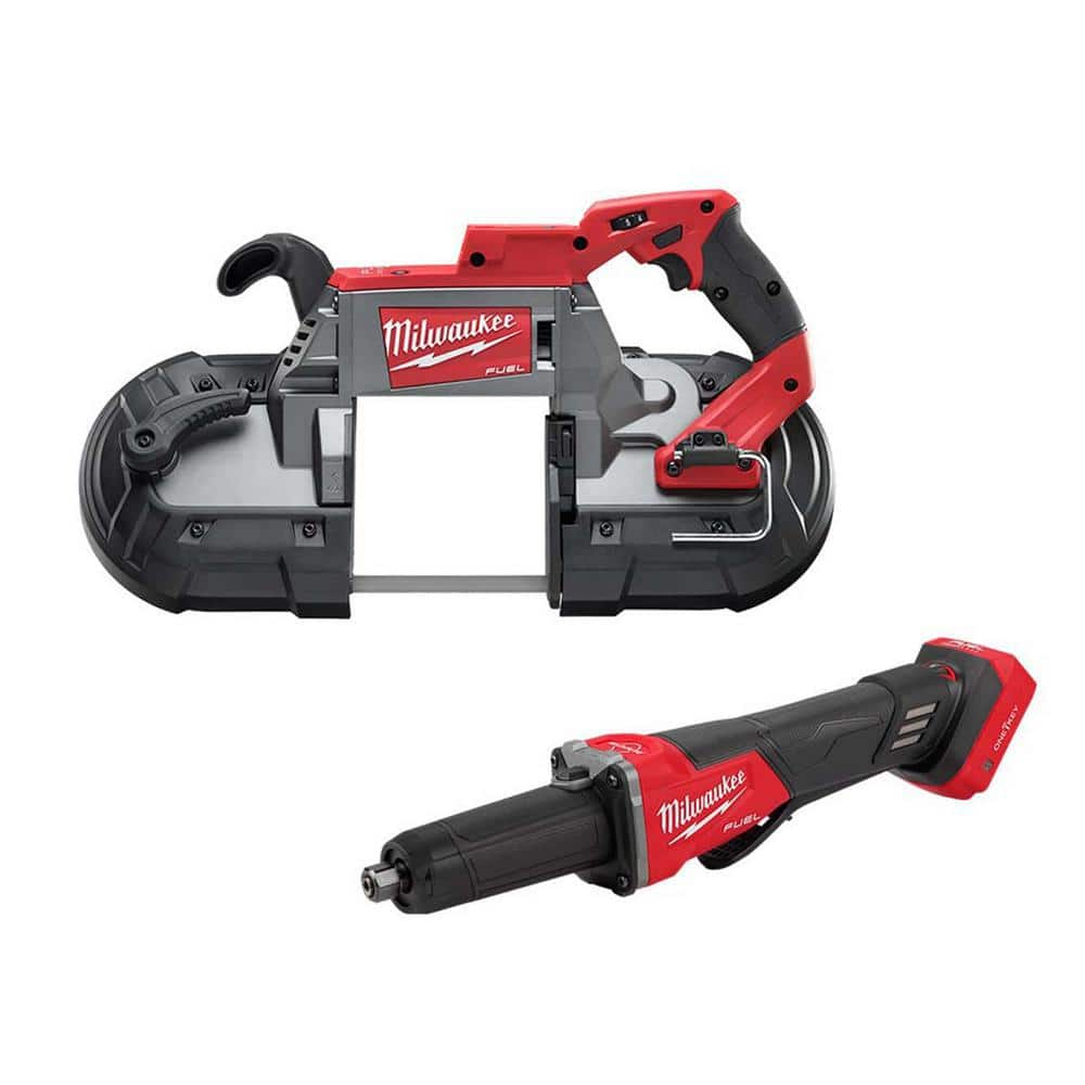 M18 FUEL 18V Lithium-Ion Brushless Cordless Deep Cut Band Saw with M18 FUEL Variable Speed Die Grinder -  Milwaukee, 2729-20-2984-20