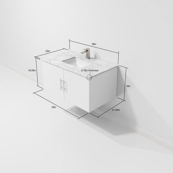 Lexora Geneva 36 in. W x 22 in. D x 19 in. H Bath Vanity Cabinet