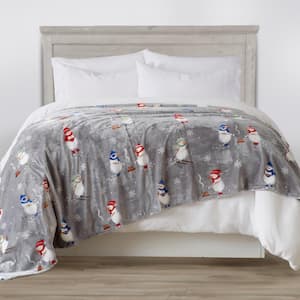 Gray Microfiber Full/Queen Ultra-Soft Plush Bed Blanket