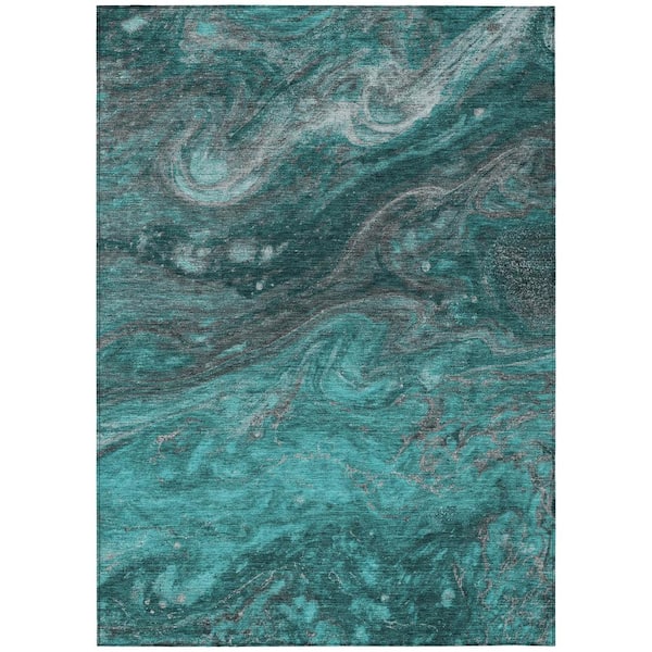 Addison Rugs Chantille ACN599 Teal 5 ft. x 7 ft. 6 in. Machine Washable Indoor/Outdoor Geometric Area Rug