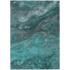 Chantille ACN599 Teal 9 ft. x 12 ft. Machine Washable Indoor/Outdoor Geometric Area Rug
