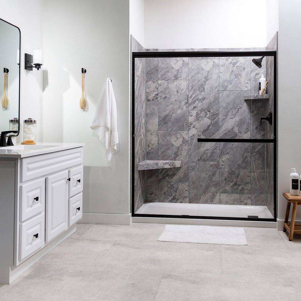 Silver Lake 25.6 in x 14.8 in Interlocking Vinyl Waterproof Wall Tiles