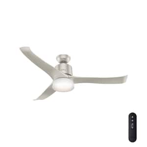Symphony Wi-Fi Enabled Apple HomeKit/Google Home/Alexa 54 in. Indoor Matte Nickel Ceiling Fan with Light Kit and Remote