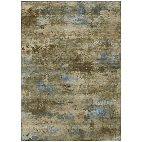Chantille Machine Washable Indoor/Outdoor Abstract ACN2370 Brown 3 ft. x 5 ft. Area Rug