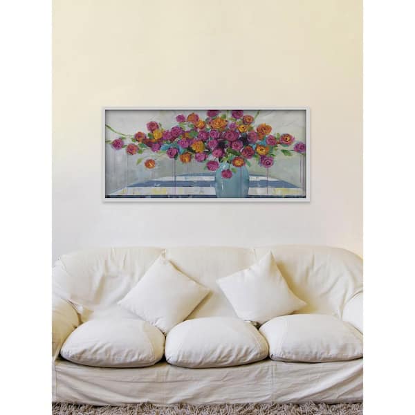 Unbranded 30 in. H x 60 in. W "Vase Overflow" by Julie Joy Framed Printed Canvas Wall Art