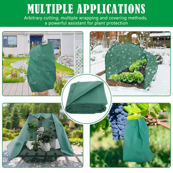 N/A 10 ft. Deep Green Non-Woven Fabric Plant Covers Freeze