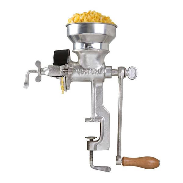 Cast Iron Grain Grinder with Low Hopper, Corn Mill, Tinned Cast Iron