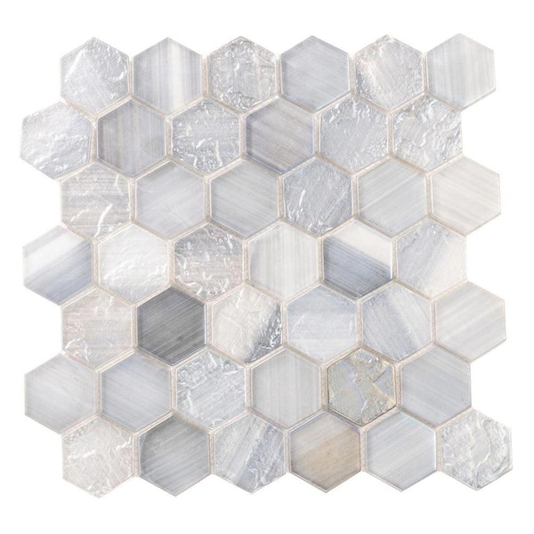 Apollo Tile Verre 11.7 in. x 11.8 in. Matte Grey Glass Mosaic Wall and Floor Tile (9.6 sq. ft./case) - 10 pack
