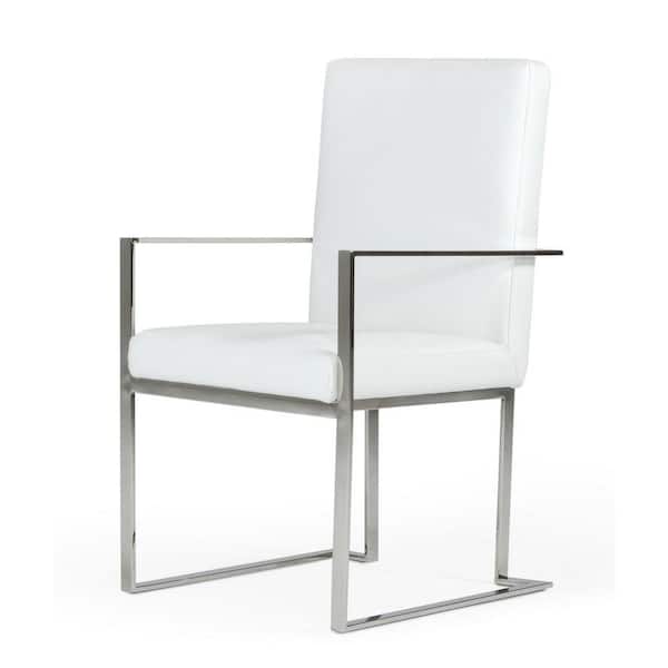 Fowler Modern White Leather Dining Chair