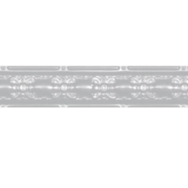 Shanko 4 in. x 4 ft. Powder-Coated White Nail-up/Direct Application Tin Ceiling Cornice (6-Pack)