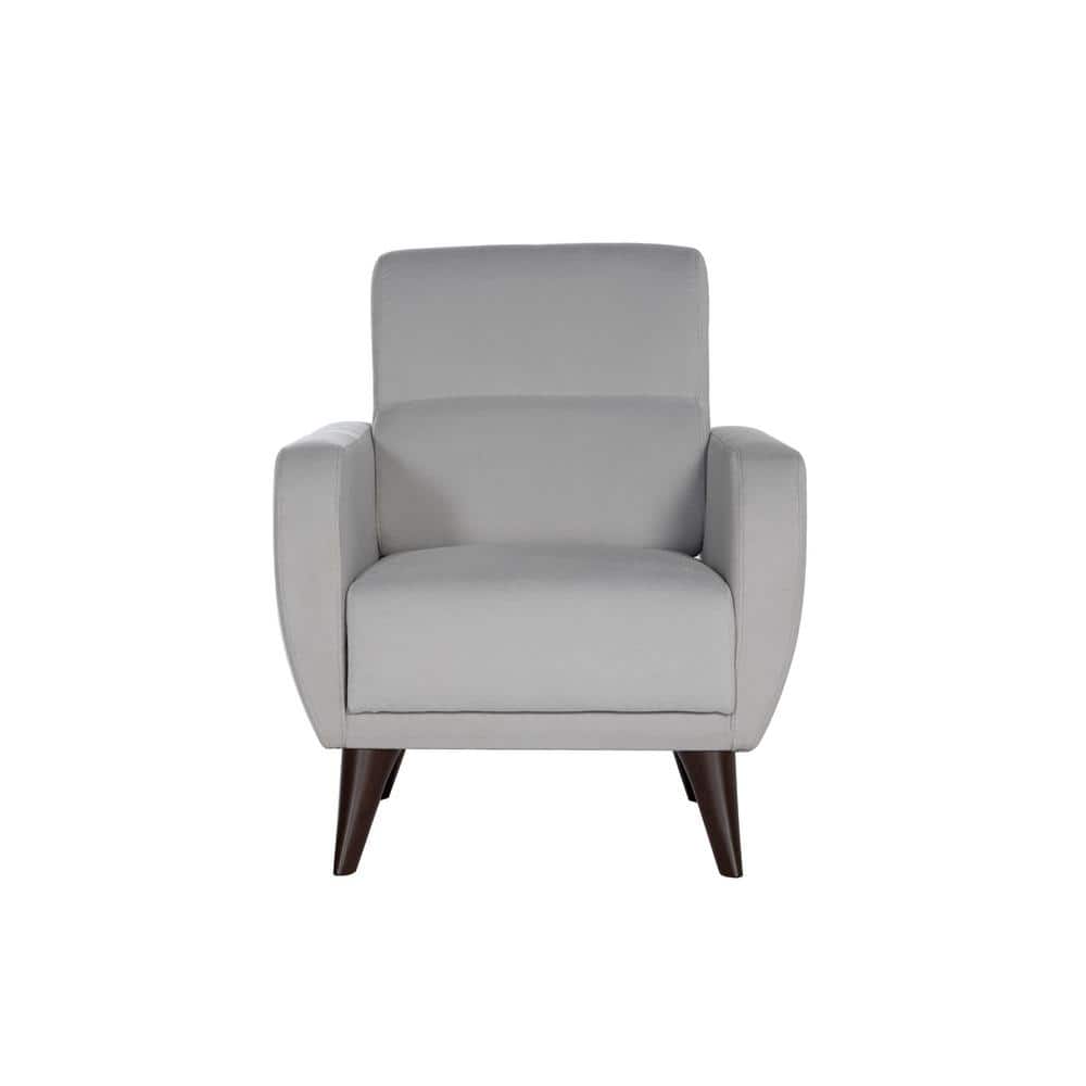 Modern Light Gray Metal Accent Chair with Storage