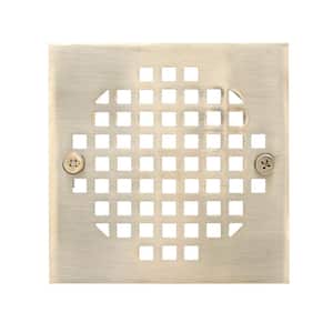 4-1/4 in. Square Cast Brass Heavy Duty Shower Strainer in Brushed Nickel