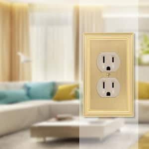 Brass 1-Gang 1-Duplex/ 1-Single Wall Plate (1-Pack)