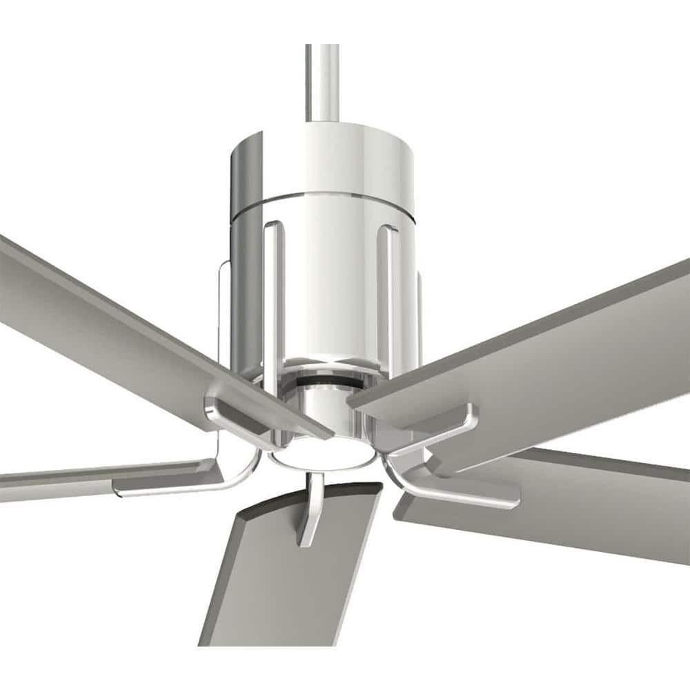 Sleek Polished Nickel 60" LED Ceiling Fan with Remote and Etched Glass