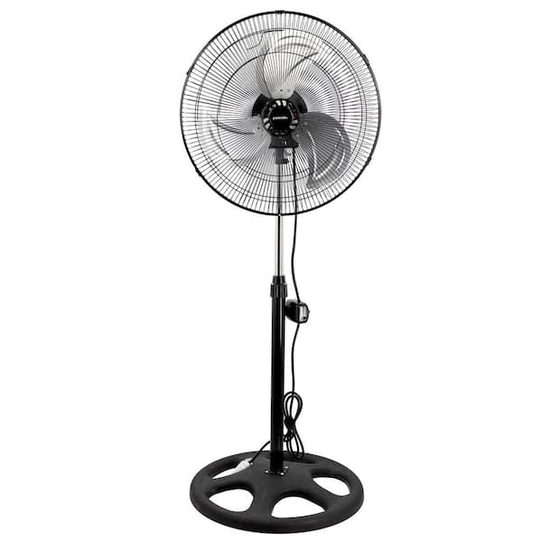 3 Speed 18 in. 100-Watt 3 in 1 Ocillating Industrial Fan in Black