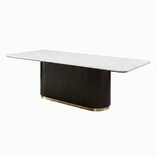 Acme Furniture Coda Espresso Faux Marble top 95 in. Pedestal Base