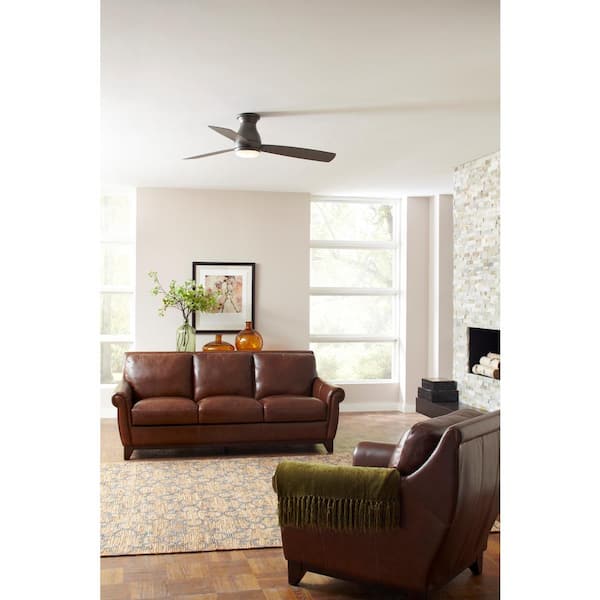 Hugh 52 in. Integrated LED Indoor/Outdoor Black Ceiling Fan with Light Kit and Remote Control