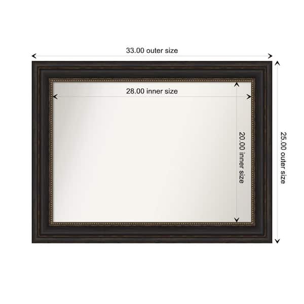 Amanti Art Accent Bronze 33 in. x 25 in. Custom Non-Beveled Polystyrene Antique Framed Bathroom Vanity Wall Mirror