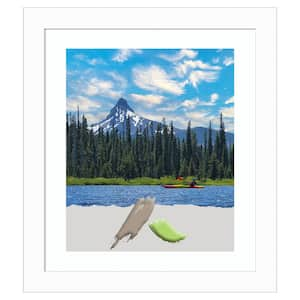 20 in. x 24 in. Matted to 16 in. x 20 in. Basic White Narrow Wood Picture Frame Opening Size