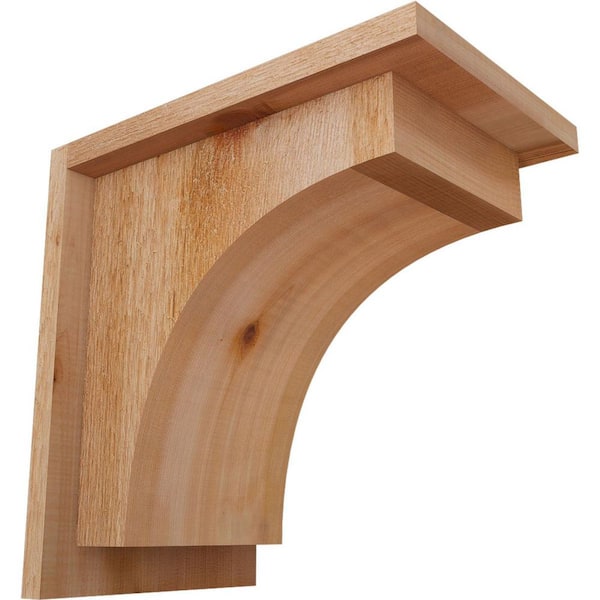 Ekena Millwork 8 in. x 12 in. x 12 in. Huntington Rough Sawn Western Red Cedar Corbel with Backplate