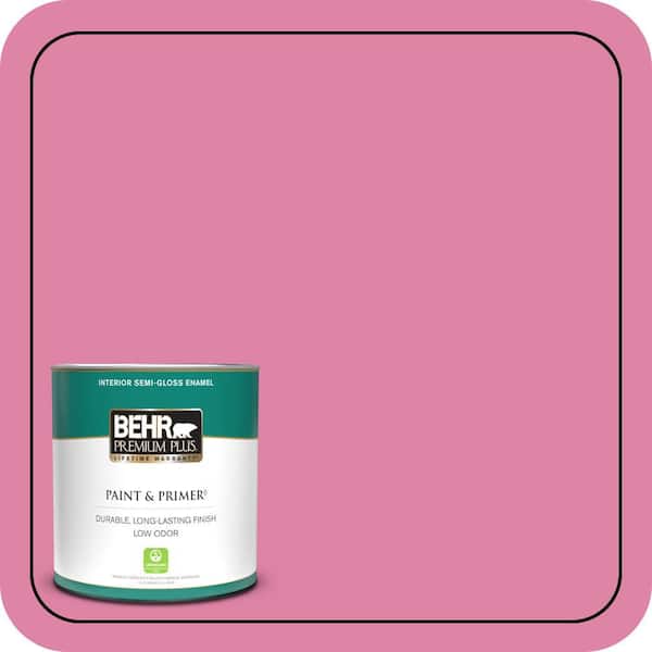 BEHR PREMIUM PLUS 1 qt. Home Decorators #HDC-MD-10A Sweet Chrysanthemum Semi-Gloss Enamel Low Odor Interior Paint & Primer