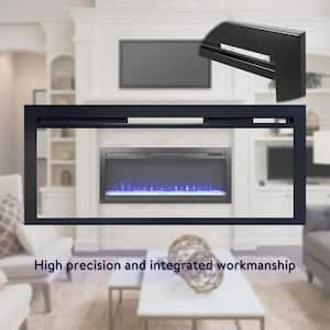 44 in. Recessed Electric Fireplace Insert with Remote and Multi Color Flame and Emberbed