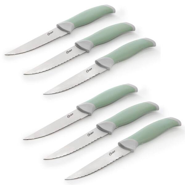 Oster Lindbergh 14-Piece Stainless Steel Knife Set in Green with