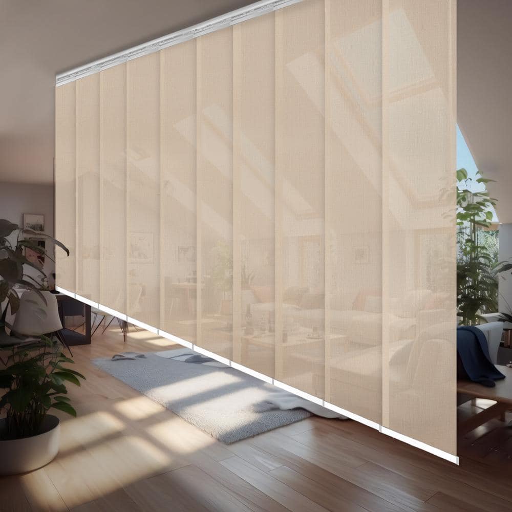 Sienna Mesh 120 in.- 218 in. W x 94 in. L Adjustable 10-Panel Satin Nickel Double Rail Panel Track with 23.5 in. Slates price history on PriceWatchPro