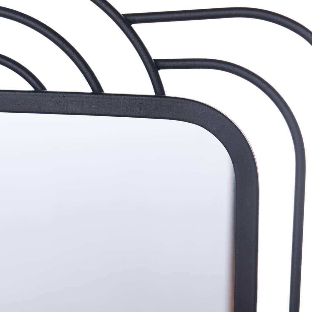 Gemma 36.5'' Matte Black Mid-Century Modern Rectangular Wall Mirror