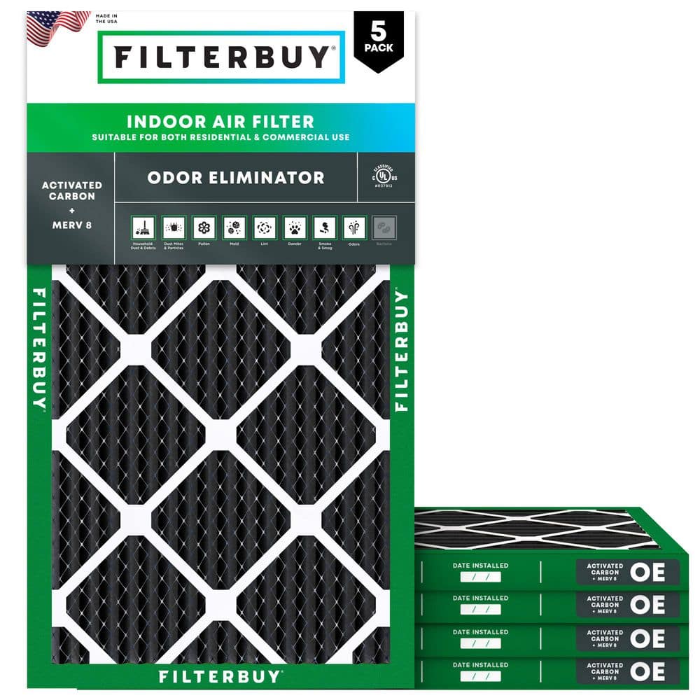 16 in. x 30 in. x 1 in. MERV 8 (FPR 5) Odor Eliminator Pleated HVAC AC Furnace Air Filters Replacement (5-Pack) price history on PriceWatchPro
